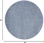 Nourison Home Nourison Essentials Blue Grey 8' x Round Area Rug - Image 2