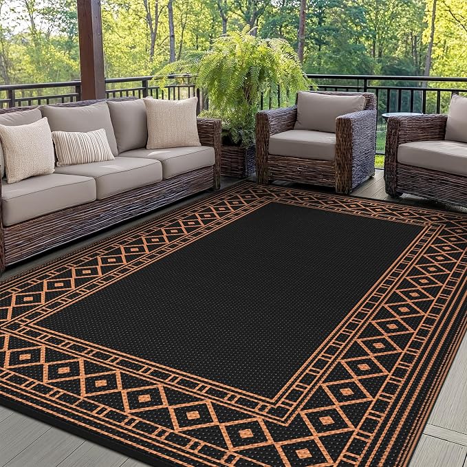 GENIMO Outdoor Rug Waterproof for Patio Decor, Outside Area Mat for Rv by GENIMO