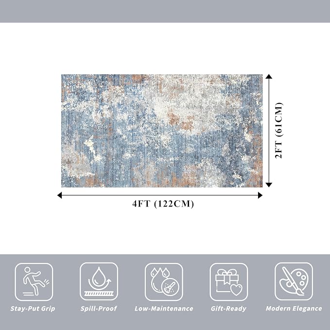2x4 Runner Rug Washable Non-Slip – Small Throw Rug - Image 2