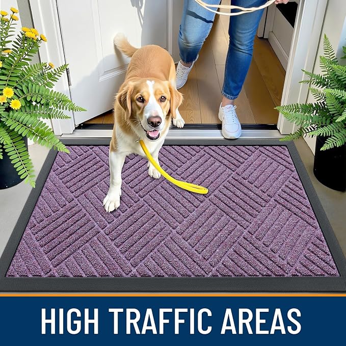 OLANLY Front Door Mat Outside Entrance 35x23, Heavy Duty Sturdy Natural Rubber - Image 5