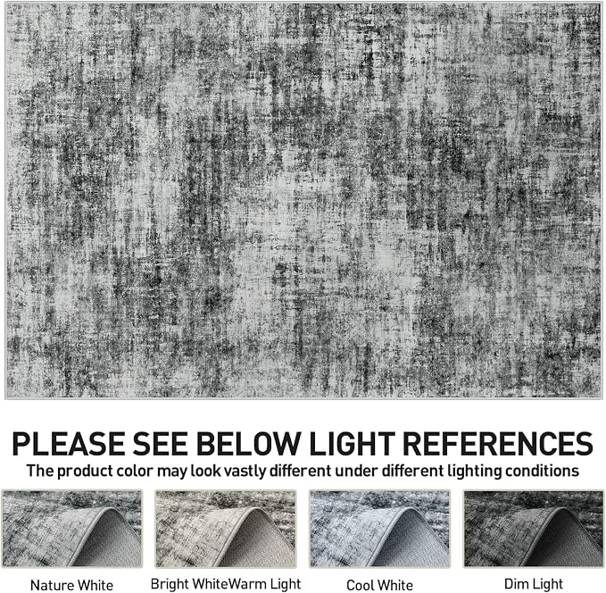 4x6 Area Rugs Washable Rug: Modern Abstract Living Room Rug Soft Anti-Skid Thin - Image 6