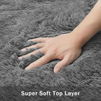 6x9 Area Rug for Living Room:Ultra Soft Fluffy Shag Dark Grey Rugs, Large Fuzzy - Image 8