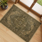 RELEANY Area Rugs Small 2'x3' Washable Non-Slip, Floral Vintage Distress by RELEANY