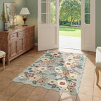 DUKINO 3x5 Area Rug, Floral Non-Slip Indoor Washable Rug - Image 7