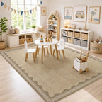 GarveeHome Scalloped 3x5 Rug Washable Non-Slip Low-Pile Indoor Rugs - Image 4