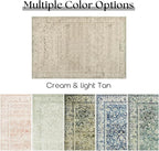 Cream and Light Tan Area Rugs Washable Rug - Image 6