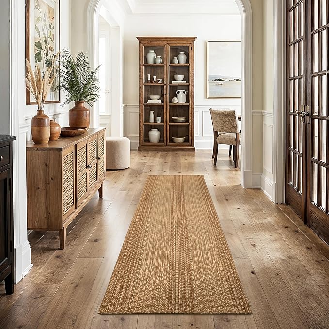 MatEssen 2x7 Thin Runner Rug for Hallway, 30% Cotton 70% Polyester Woven Carpet - Image 3