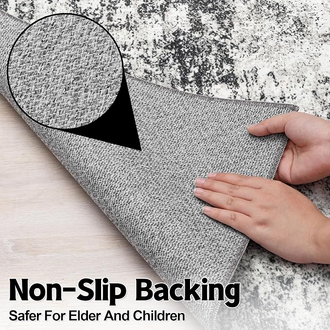 Runner Rug 2'6''x8' Washable Runner Rug: Machine Washable Kitchen Area Rug - Image 5
