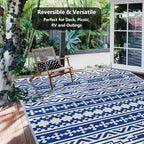 HUGEAR Outdoor Plastic Straw Rug, Waterproof Outdoor Rugs - Image 5