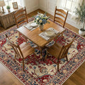 RELEANY Area Rugs Square 8ft Washable Non-Slip, Floral Vintage Distress by RELEANY