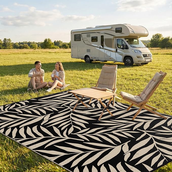 Smiry Outdoor Rug 6x9 ft, Waterproof Reversible Plastic Straw Rugs, Outdoor - Image 2