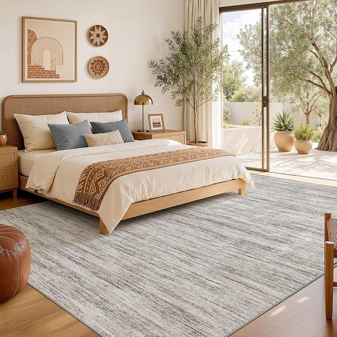 Nakagishi 10X12 Area Rugs Living Room: Washable Large Vintage Rug Neutral - Image 6