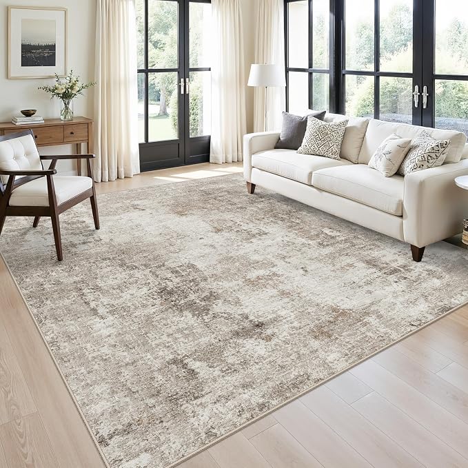 8x8 Square Area Rug Living Room – Non-Slip Washable Large Floor Carpet by ZHXXUJ