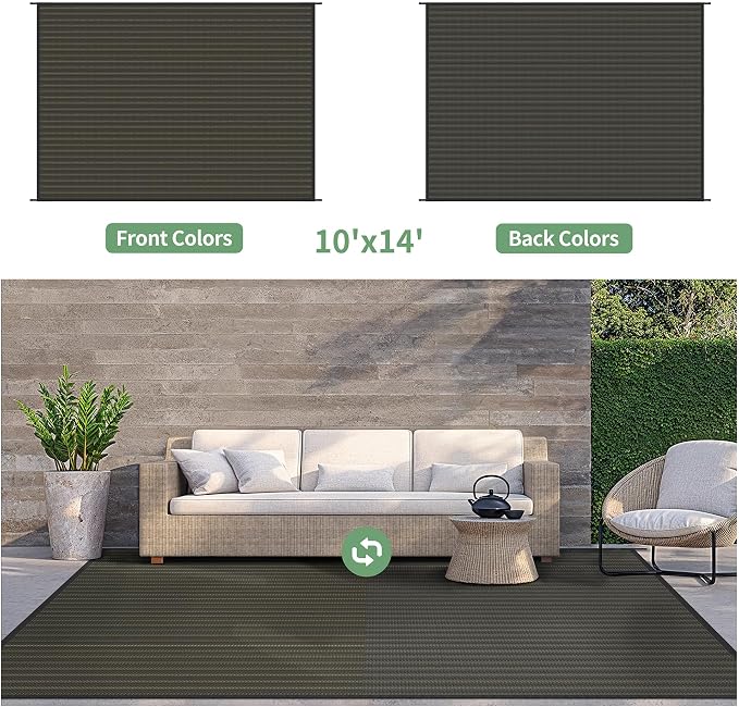 GENIMO Outdoor Rug for Patio Clearance, Lightweight Waterproof RV Camping Mat - Image 5