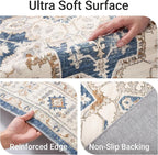 befbee 8x10 Area Rug for Living Rooms, Stain Resistant Neutral Washable Rugs - Image 3