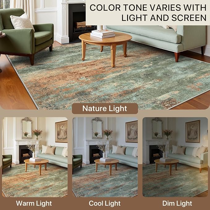 BEIMO Area Rugs 6x9 for Living Room Bedroom, Modern Abstract Machine Washable - Image 9