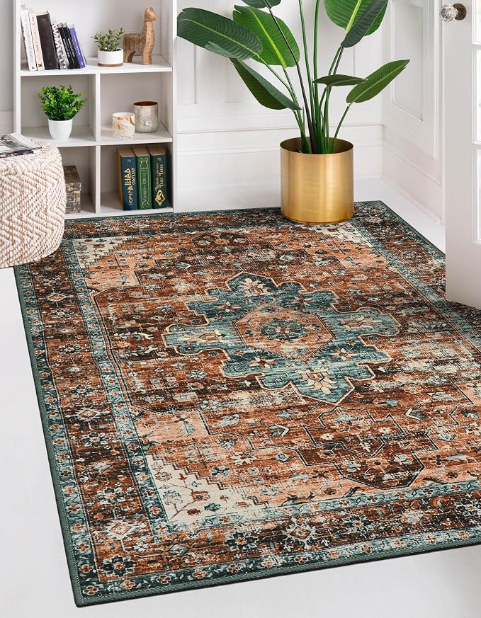 Moynesa Ultra-Thin Washable Vintage Area Rug by Moynesa