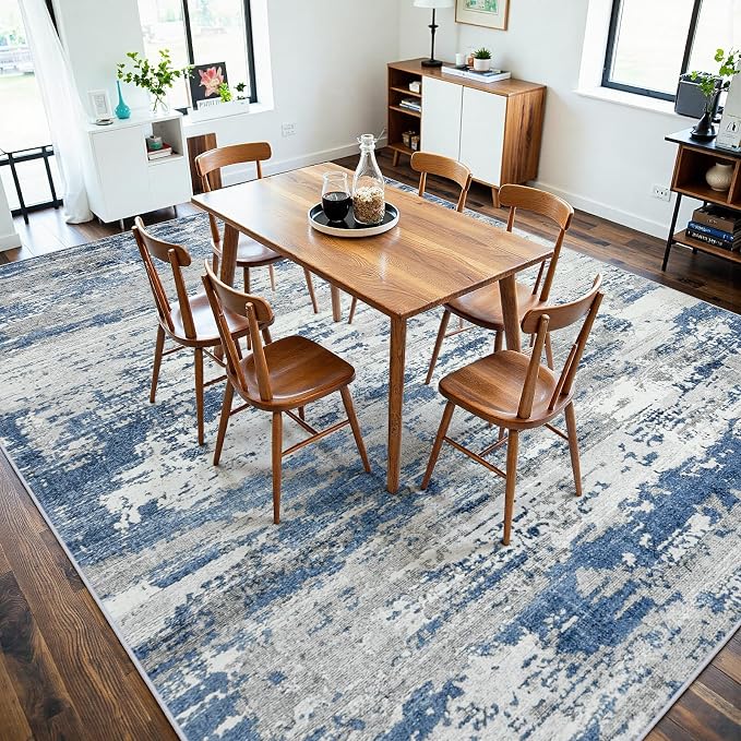 Area Rugs 9x12 Living Room: Large Soft Washable Rug Modern Abstract Anti-Skid - Image 6
