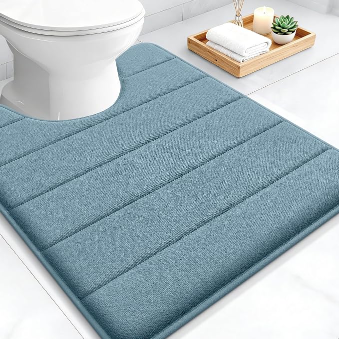 OLANLY Memory Foam Toilet Rugs U Shaped 24x20, Super Soft Absorbent Contour by OLANLY