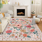 DUKINO 9x12 Area Rug, Floral Rugs by DUKINO