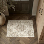 Neutral Kitchen Rug Set of 3 Washable Brown Vintage Kitchen Mats - Image 2