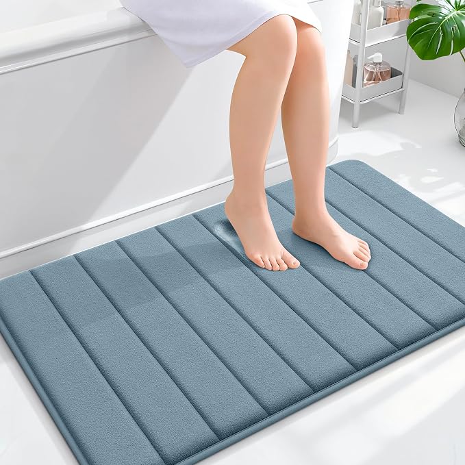 OLANLY Memory Foam Bath Mat 40x24, Super Soft Absorbent Bathroom Rugs, Quick Dry by OLANLY
