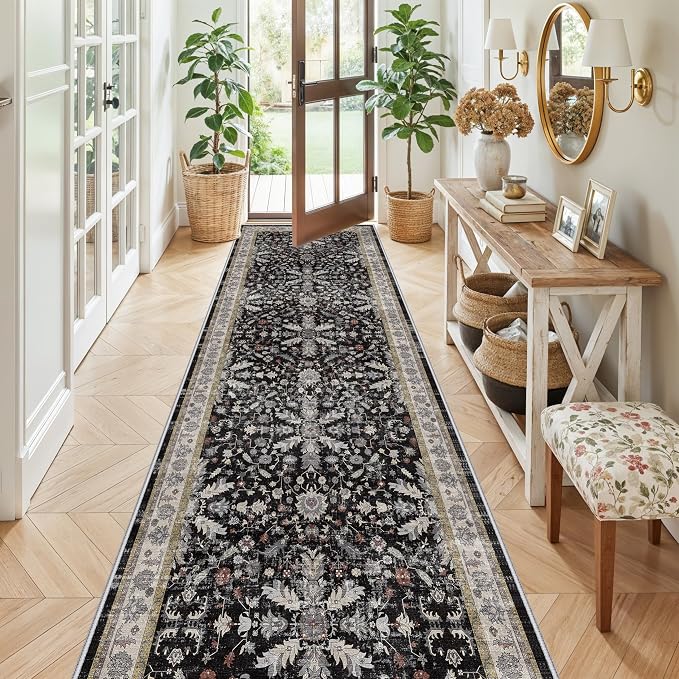 3x10 ft Long Kitchen Runner Rug – Non-Slip Washable Hallway Carpet Runner by BYYVOORugsforYourHome