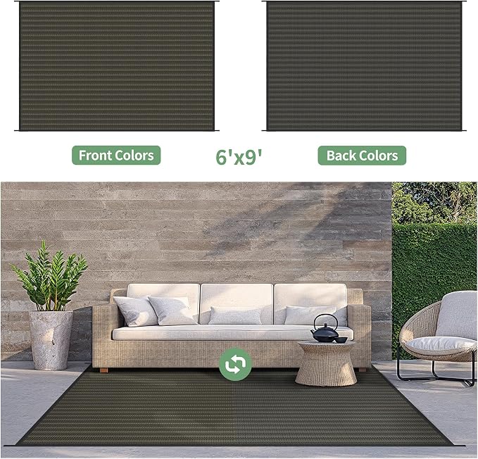 GENIMO Outdoor Rug for Patio Clearance, Lightweight Waterproof RV Camping Mat - Image 5