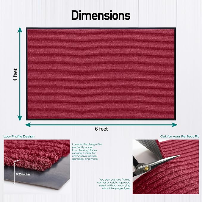 MaxMat® Extra Large Commercial Door Mat, Rubber Border Heavy Duty Door Mat - Image 2