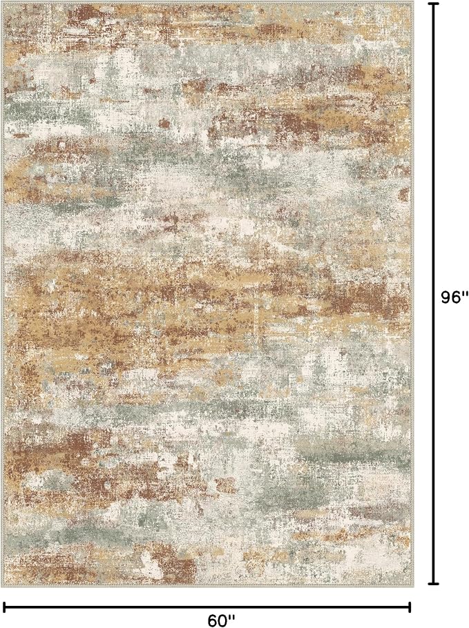 BEIMO Area Rugs 5x8 for Living Room Bedroom, Modern Abstract Machine Washable - Image 2