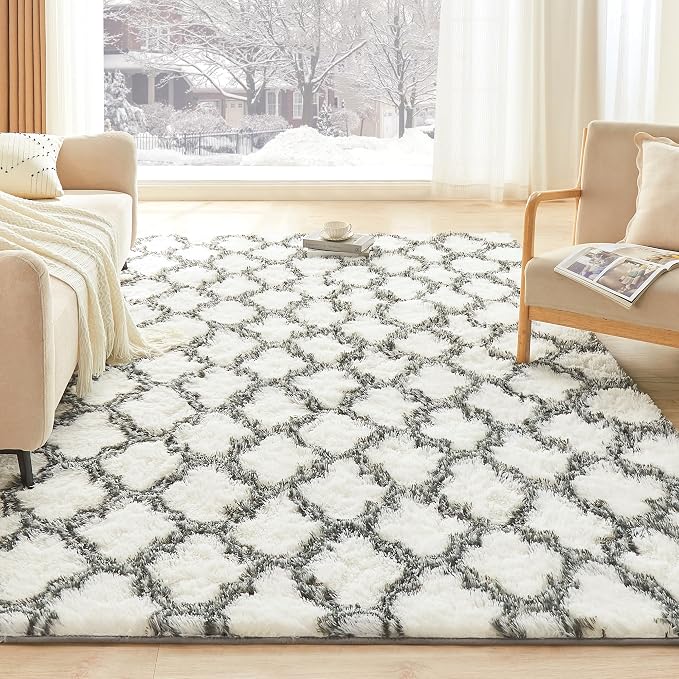 Litanika 4x6 Geometric Shag Area Rug - Image 2