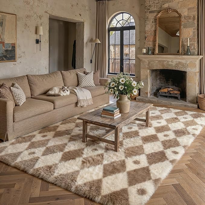 PureCozy Brown 8x10 Area Rug for Living Room Washable Non Slip Neutral Soft - Image 3