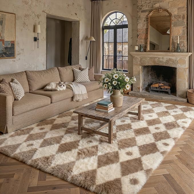 PureCozy Brown 9x12 Area Rug for Living Room Washable Non Slip Neutral Soft - Image 3