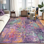 RELEANY Washable Area Rugs 6'x9' Non-Slip Modern Abstract Soft by RELEANY