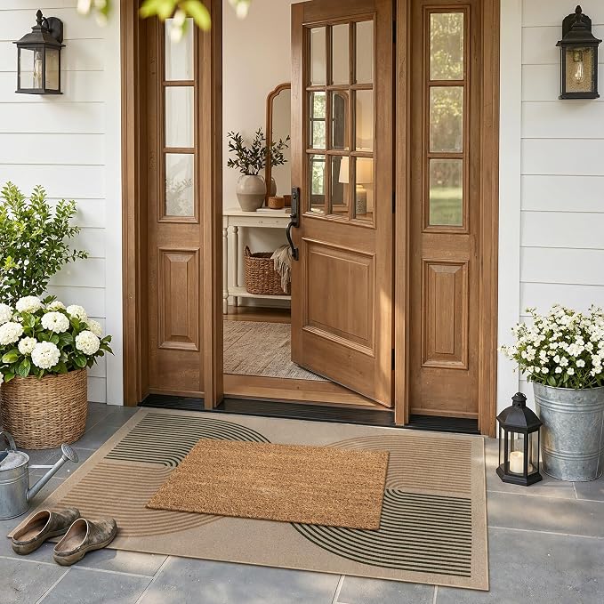 Lahome Modern Rainbow Easy Jute 3x5 Patio Rug, Washable Rugs - Image 2