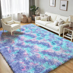 Rainbow Fluffy Rugs for Girls Bedroom: 5x7 Large Shag High Pile Area Rug - Image 3