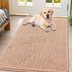 Smiry Dog Door Mat for Muddy Paws 47x32, Absorbent Dirt Trapper, Non-Slip by Smiry