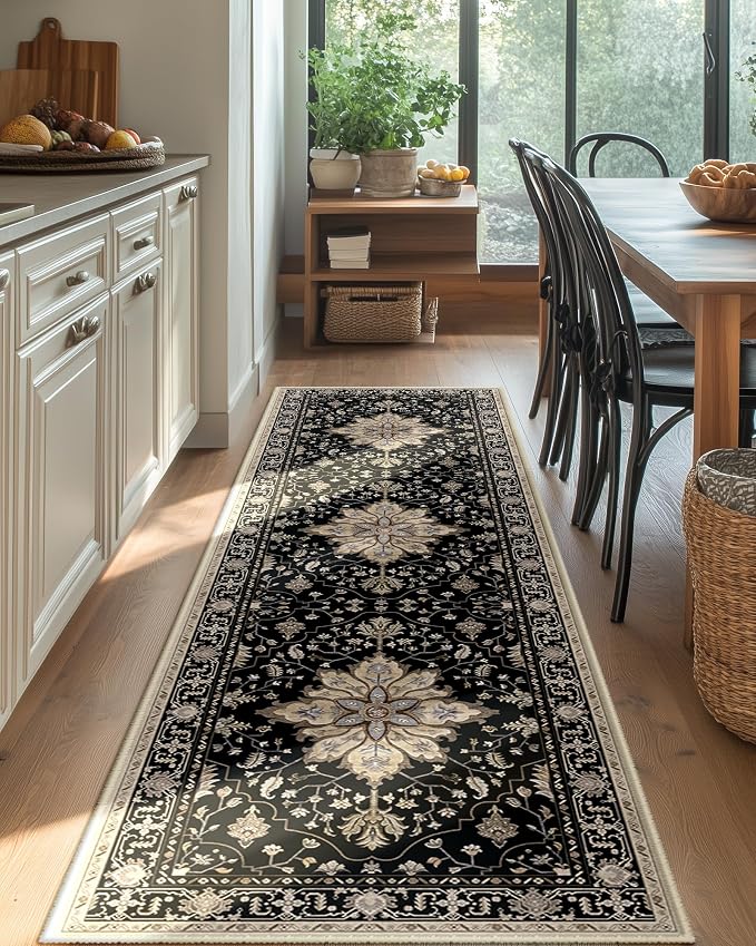 RELEANY Area Rugs Runner 2'x8' Washable Non-Slip, Floral Vintage Distress - Image 3