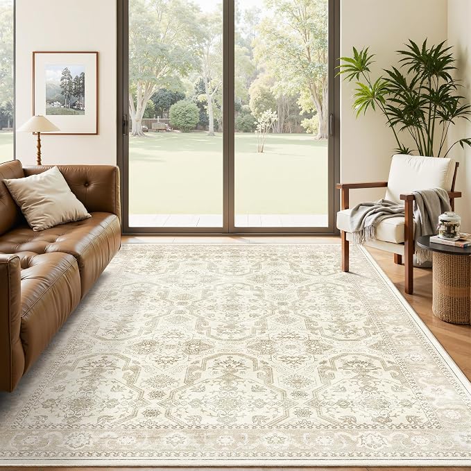 Soalmost Area Rug 6x9, Washable Rugs, Stain Resistant Gray Area Rugs by Soalmost