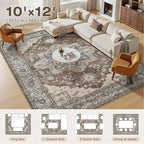 10x12 Area Rugs Living Room: Washable Vintage Rug Large Non-Slip Stain - Image 7