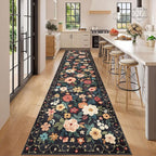 DUKINO 3x12 Washable Runner Rug, Non Slip Soft Floral Hallway Runner Rug - Image 3