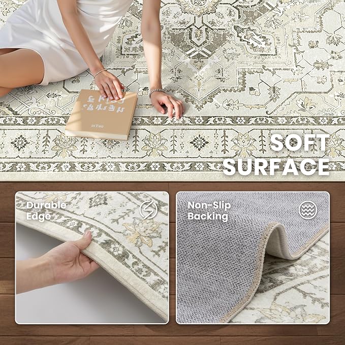 zesthome Washable Rug 6x9 Area Rugs, Stain Resistant Rugs - Image 6