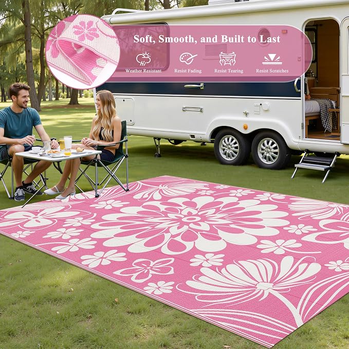 Ileading Outdoor Patio Rug, Waterproof Plastic Straw Mat, Portable Outside Deck - Image 5