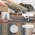 Maples Rugs Marion Bohemian Braided-Style Print Runner Rug – Made in USA – - Image 9