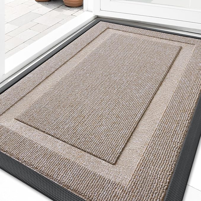 OLANLY Front Door Mat Indoor Outdoor Entrance, Waterproof All-Season, by OLANLY
