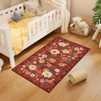 DUKINO 2x4 Rug for Entryway, Washable Kitchen Floral Runner Rug - Image 5