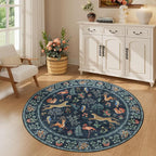 DUKINO 4ft Round Rug, Washable Round Area Rug, Non Slip Indoor Low Pile Animal - Image 4