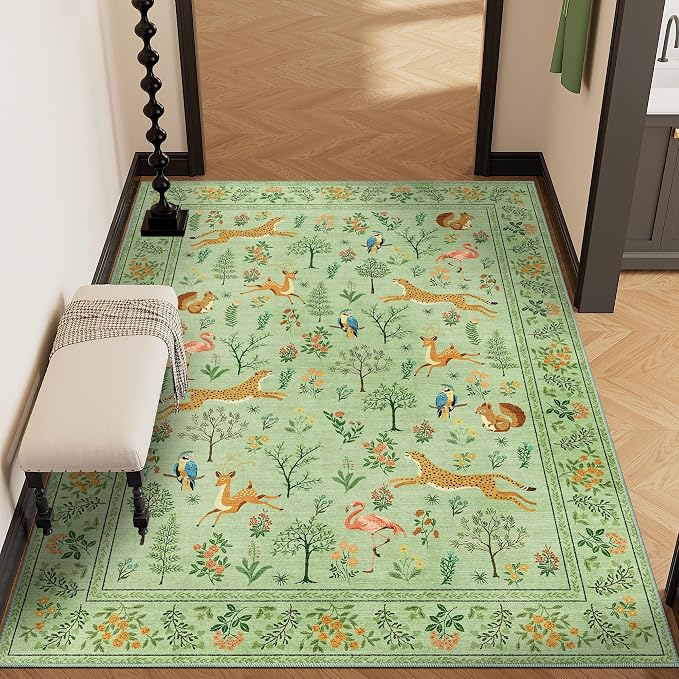 DUKINO 3x5 Rug, Washable Animal Area Rug - Image 4