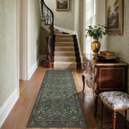 GENIMO Floral Washable Runner Rug 2’6”x6’, Non-Slip Long Hallway Carpet by GENIMO