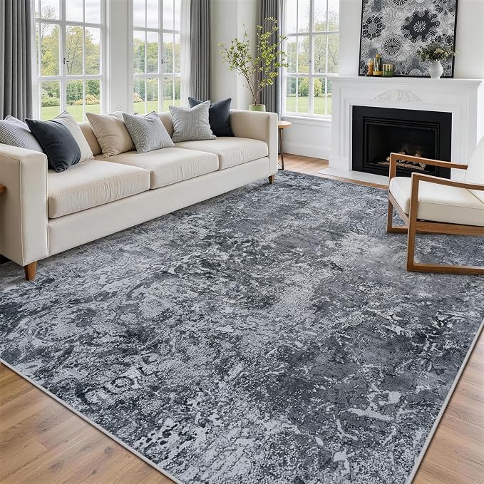 8x10 Area Rugs for Living Room Rug Washable: Abstract Large Rug for Dining Room - Image 3